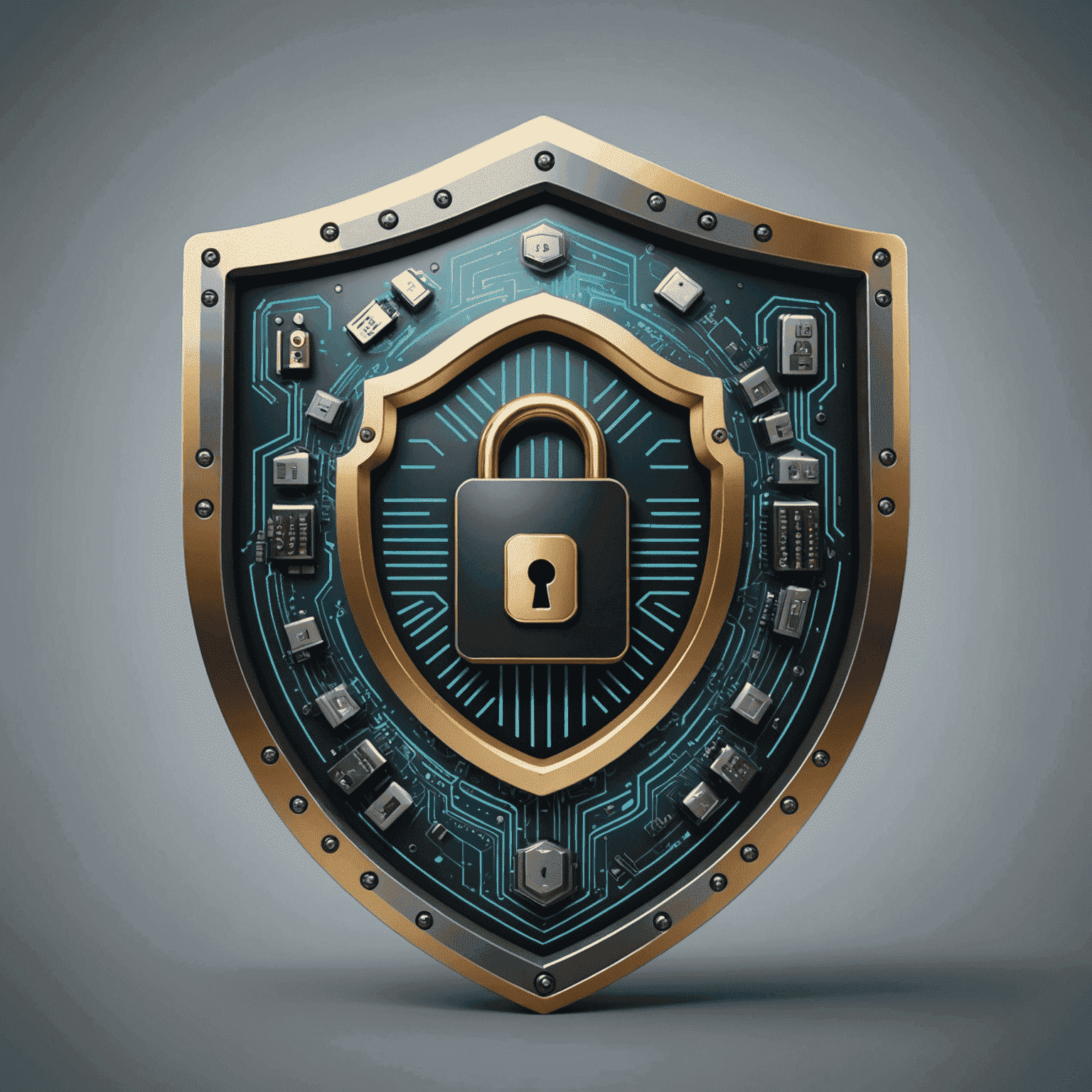 A digital lock and shield, symbolizing the importance of cybersecurity in the age of digital transformation